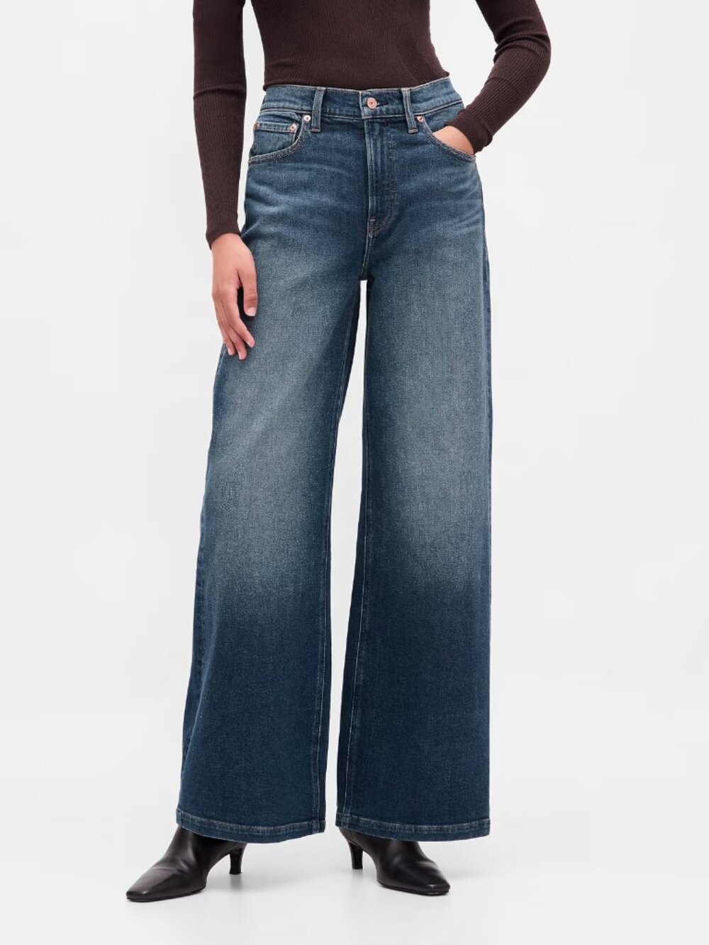 Gap High Rise Stride Wide-Leg Jeans